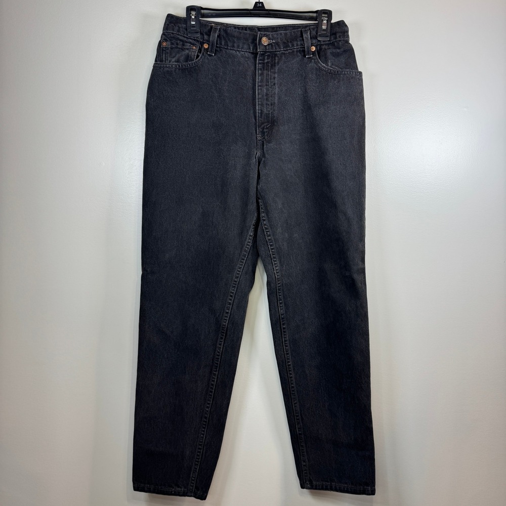 Vintage Levi's Jeans 550 Womens M Black High Rise Tapered‎ 30x29.5 USA Made 90s